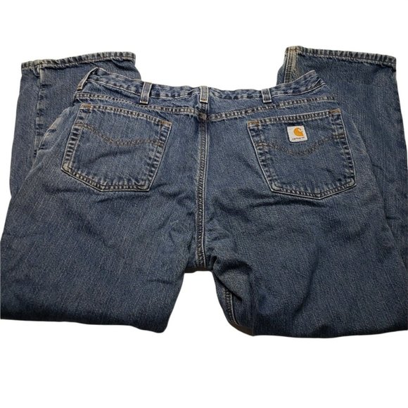 Carhartt Flannel Plaid Lined Jeans 18/30 Work Pants - Picture 3 of 11